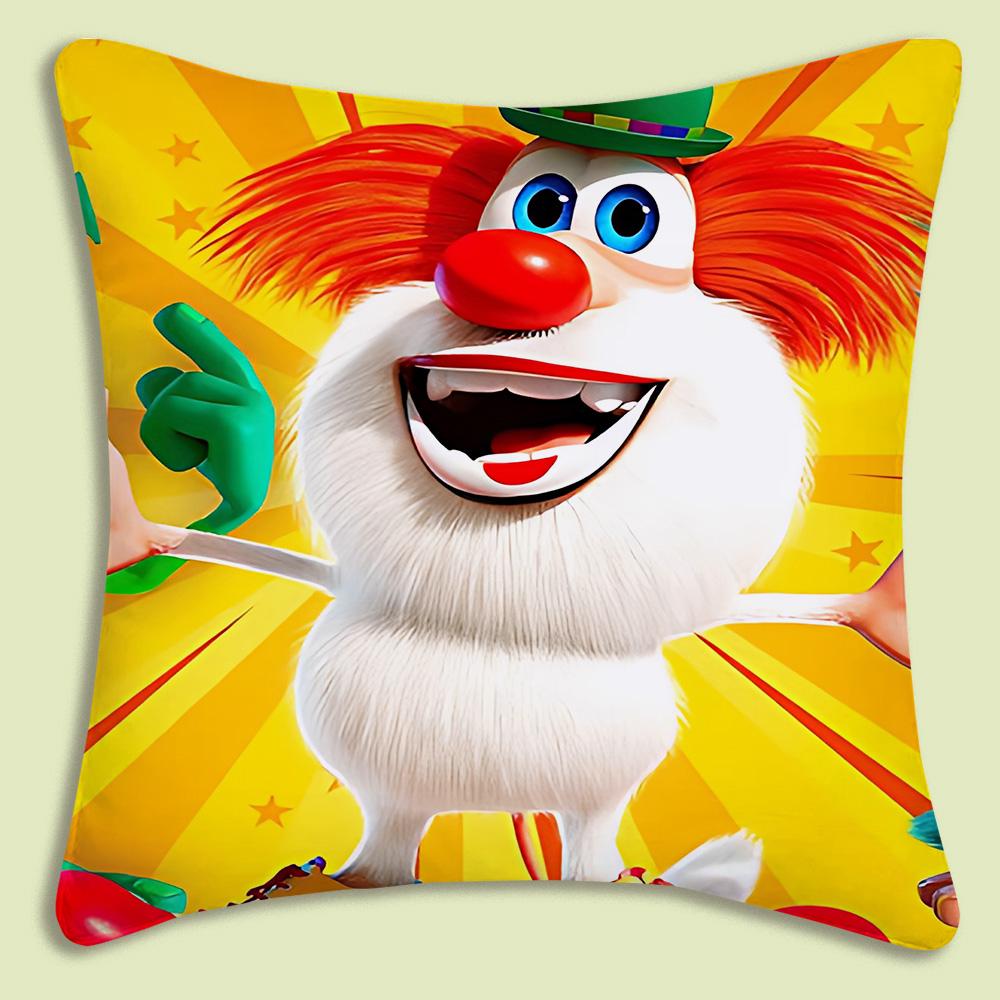 Cartoon B-Booba Funny Cute Pillow Covers Cartoon Sofa Decorative Home Double-Sided Printing Short Plush Cute Cushion Cover