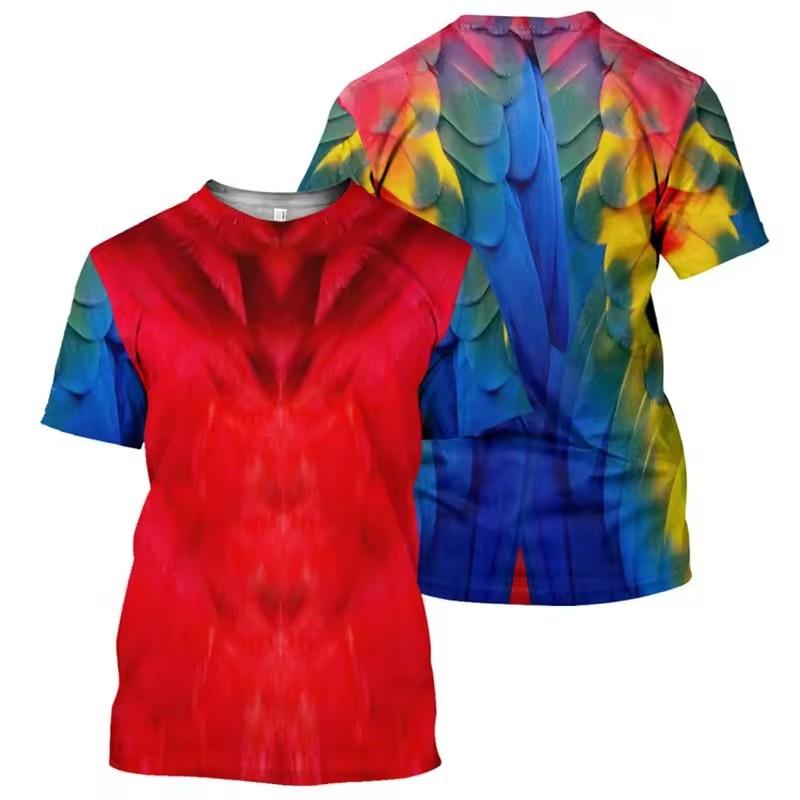 

Летняя футболка с графикой попугаев для мужчин, забавная, для косплея, трендовая, уличная одежда, футболки с круглым вырезом, новая, хип-хоп, харадзюку, мужские топы 6XL