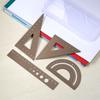 4Pcs/Set Aluminium Ruler Set Metal Geometry Maths Drawing Compass Stationery Rulers Mathematical for School