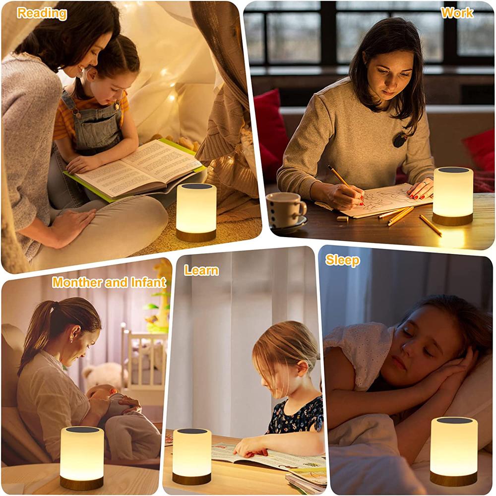Led Night Lights Bedside Dimmable Charging Desktop Night Lamps Bedroom Bedside Lighting Decoration Touch Reading Led Table Lamps