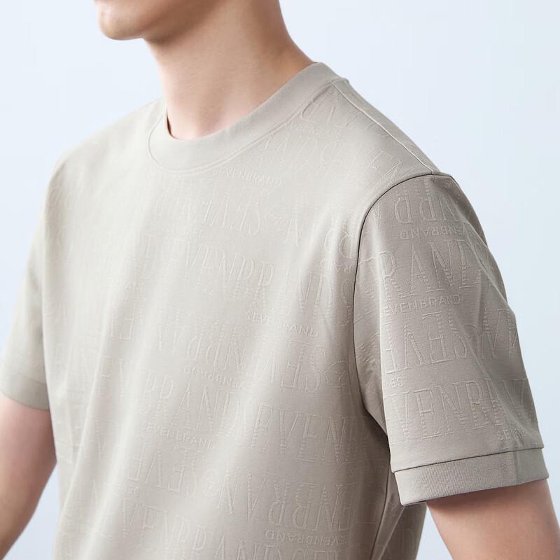 Seven Men's Jacquard Round Neck Short Sleeve T-Shirt