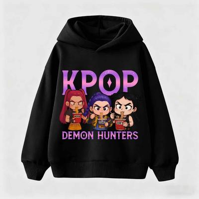 KPop Łowcy Demonów Saja Bluza z Kapturem dla Dzieci Jesienna Moda Bluza Śmieszny Prezent dla Fanów Anime Bluza z Kapturem Pulower Dziewczęca Chłopięca