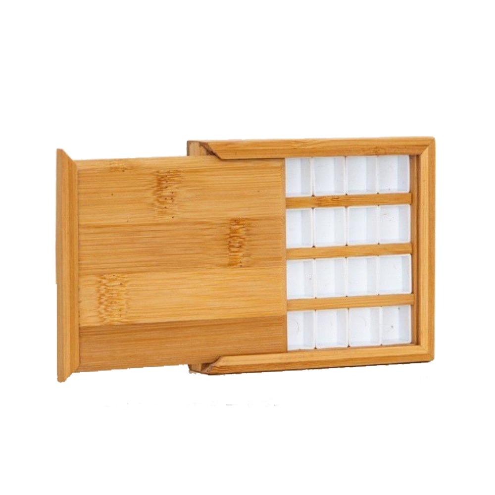 Empty Bamboo Watercolor Box with Lid Paint Storage Box New Paint Palette  Painting Art Supplies