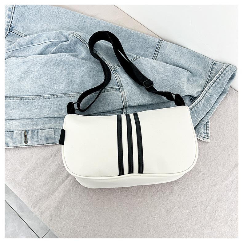 New Fashion Shoulder Bag Casual Oxford Cloth Crossbody Bag Sports Lightweight Striped Small Square Bag Men's and Women's Backpack
