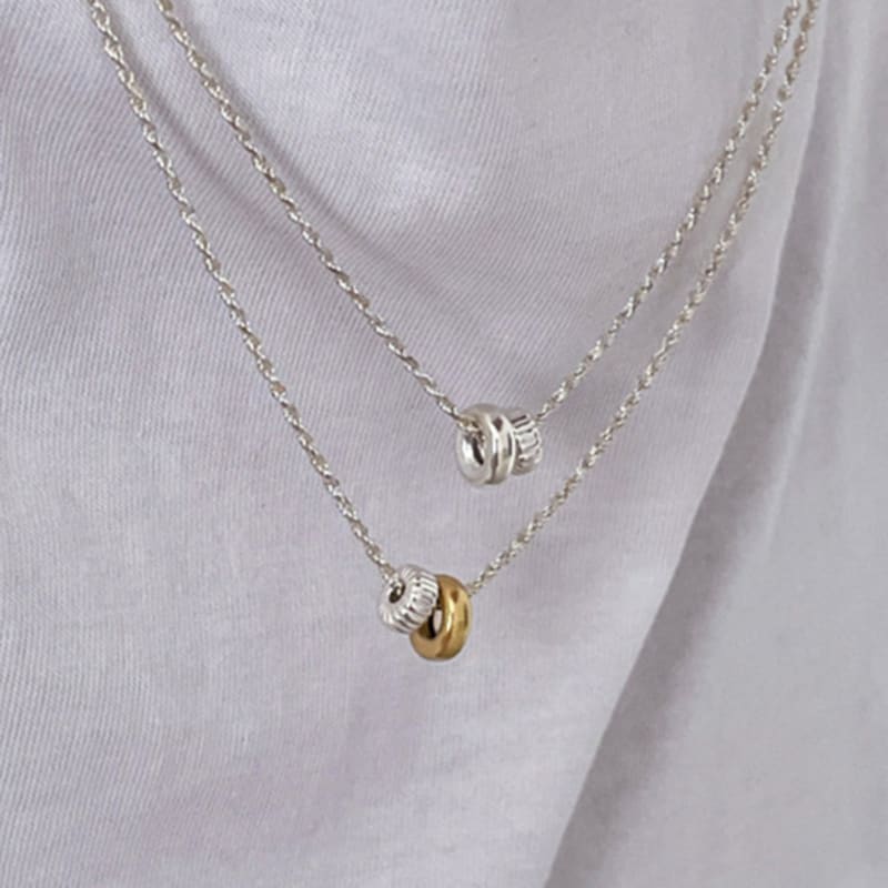 

Melliv Dual Harmony Necklace_mvn55 Combi (14K gold plating + silver)