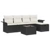 Set Divano da Giardino con Cuscini 6 pz Polyrattan Nero