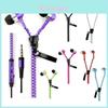 Fashion Zipper Earphones With Microphone For Music Lovers And Commuters