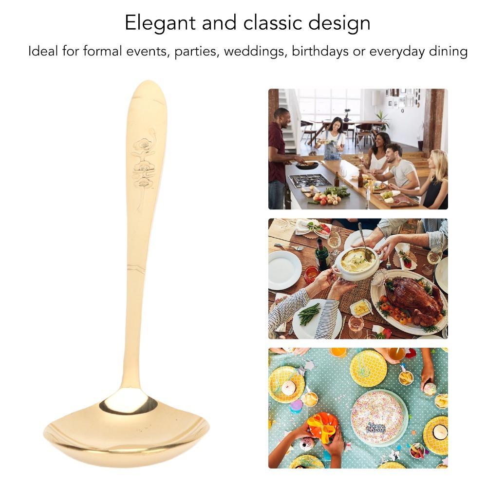 Mirror Polish Serving Spoon Brass Table Spoon Soup Spoons Dinner Spoon  For Kitchen rose