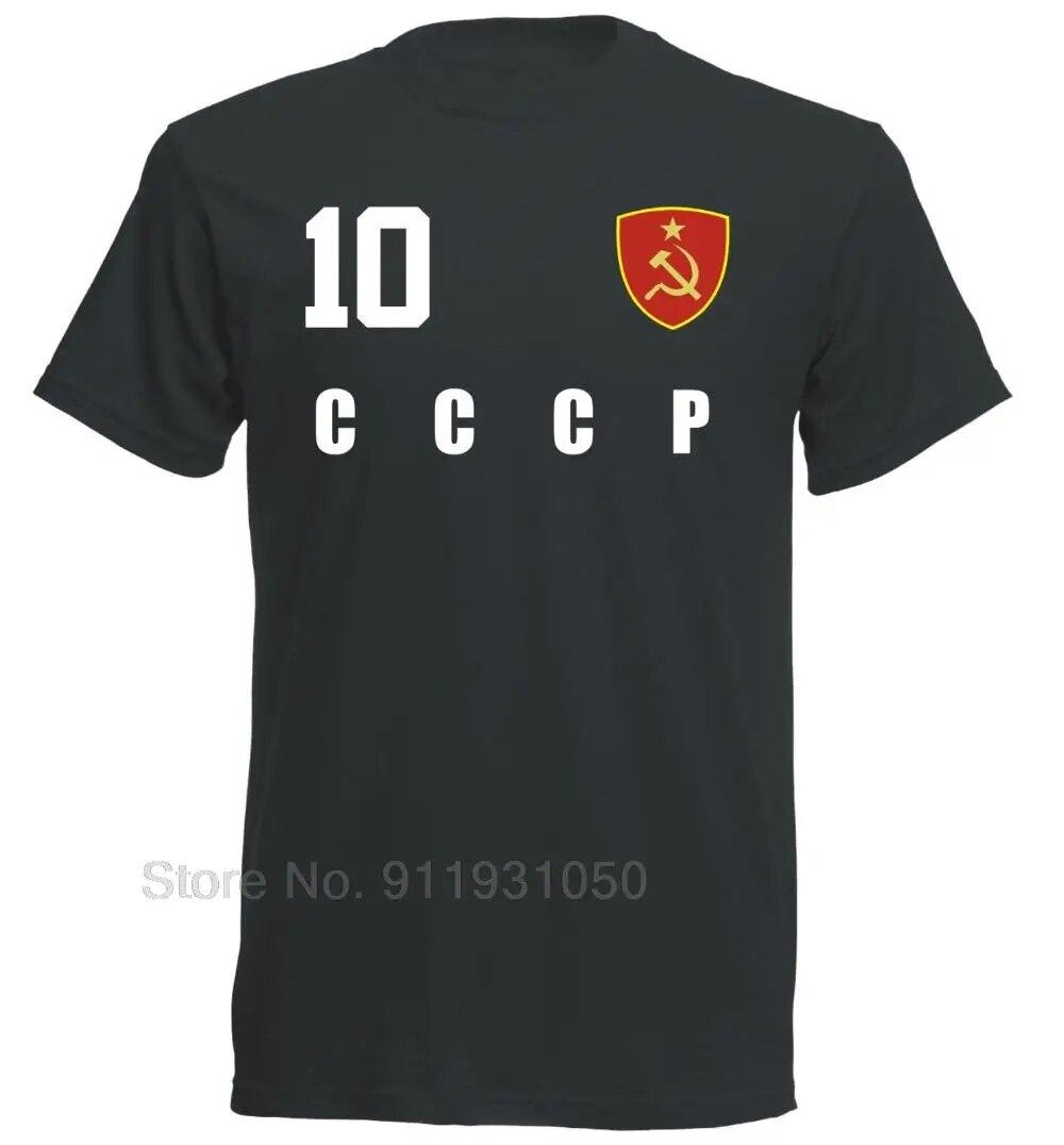 

Hot sale Summer Style CCCP Soviet Union T-shirt Jersey Style Footballer Number ALL 10 Funny Tee shirt