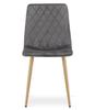 Turin Chair - Dark Grey Velvet / Wood-Coloured Legs X 2