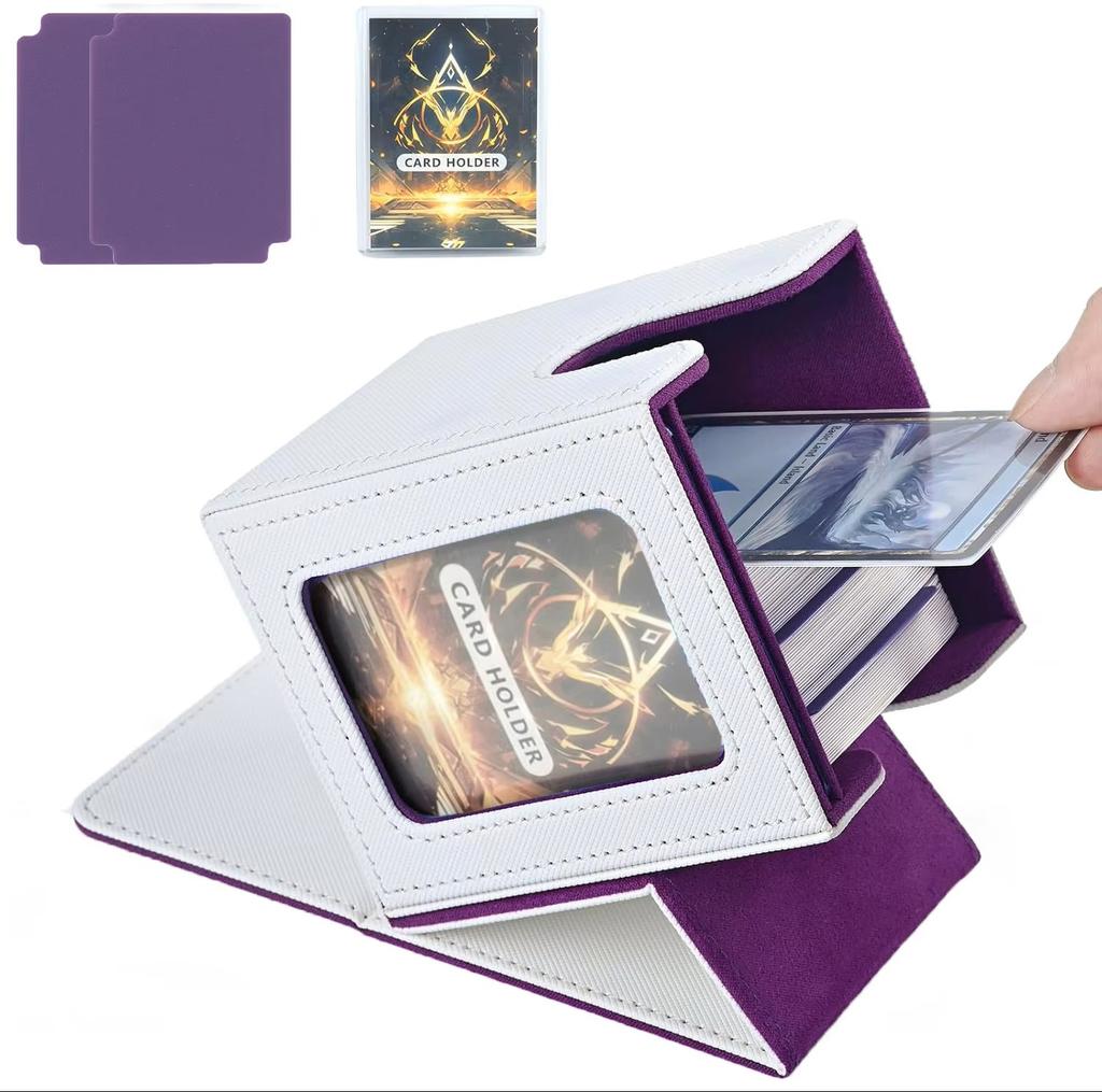 Card Deck Box with MTG Commander Display Holds 100+ Double-Sleeved Cards Trading Card Storage Box Fits TCG PTCG Sports Card