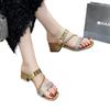 Fashion New Design Summer Women's Fashionable Women's Slippers 2025 New for Slippers Comfortable High Heels Zapatillas Mujer