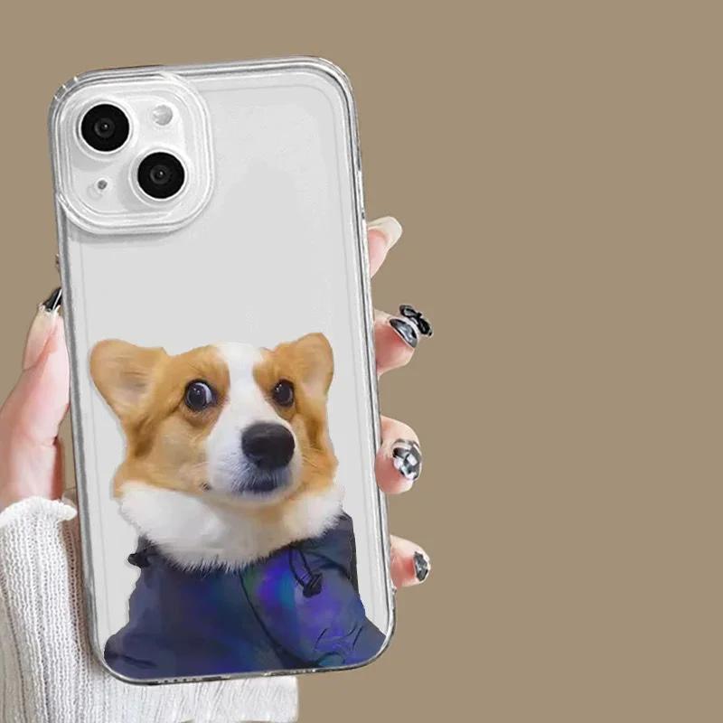 

Чехол для телефона Funny Dog для iPhone 15 11 12 14 13 Pro Max Mini XSMax XR SE 7 8 Plus, милый мультяшный щенок, прозрачные чехлы For iPhone 14Pro