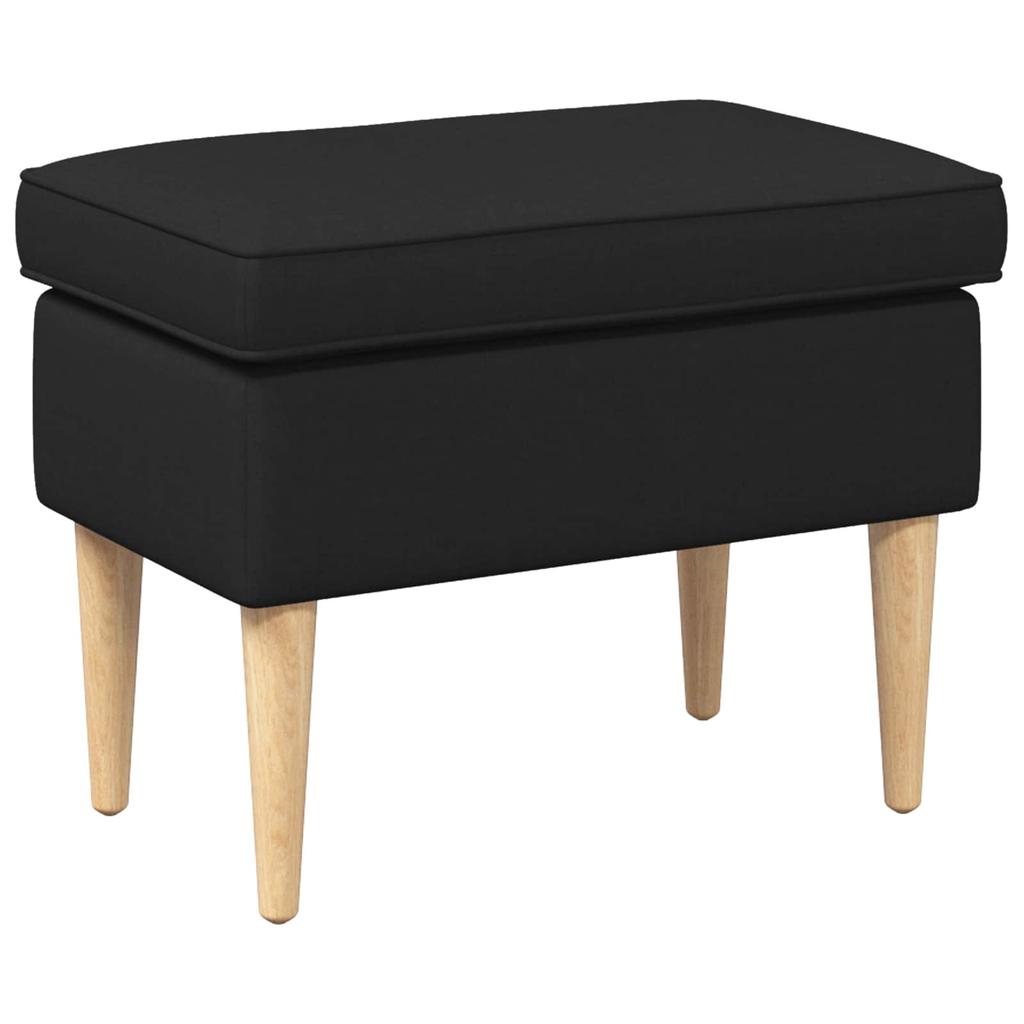 Black Footstool 55 X 35 X 41 Cm Polyester