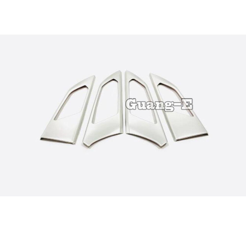 Car Stick Trim Stainless Steel Door Inner Handle Bowl Frame Lamp 4PCs For Volkswagen VW Polo Hatchback