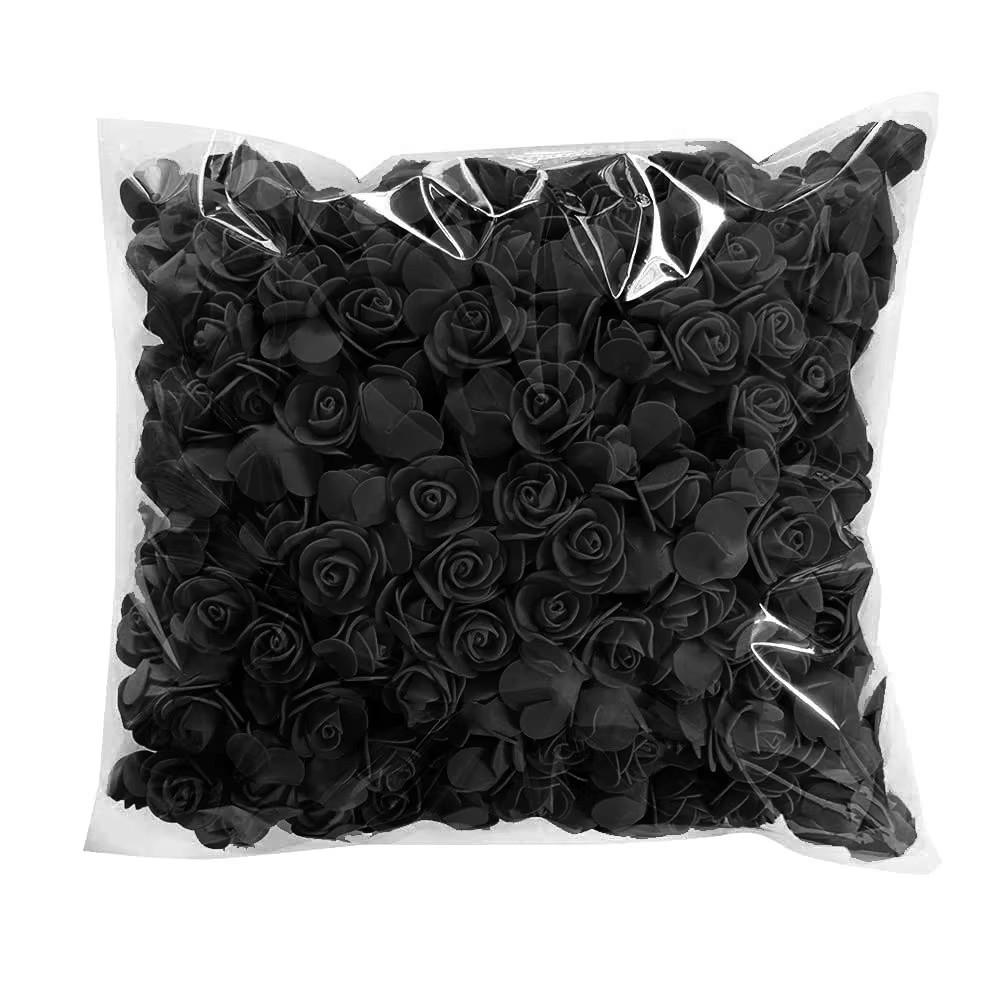 100Pcs Gift 3.5cm Artificial Flowers Handmade Flower Head Artificial Rose Flowers Foam Wreath Making Foam Rose Heads Home Decor