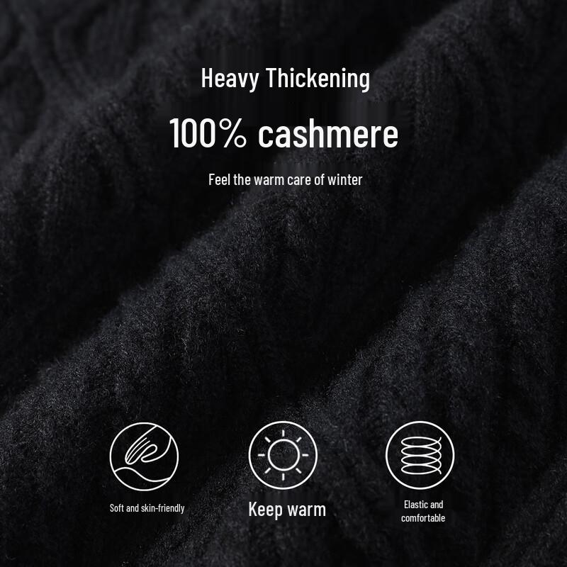 Antonio Men's 100% Pure Cashmere Thickened Pullover Sweater