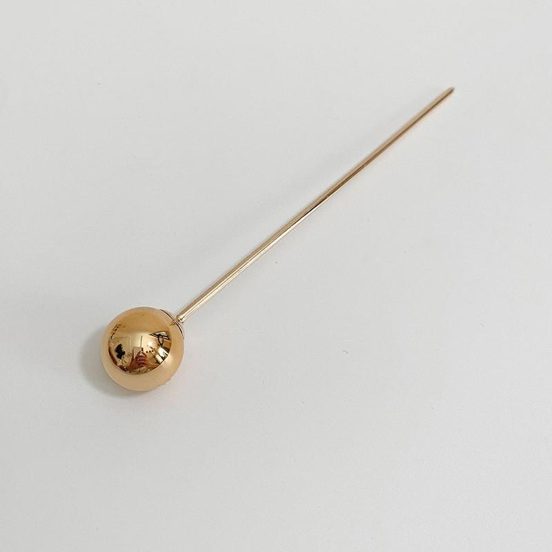 

Korean Simple Gold Silver Color Metal Ball Circular Hair Sticks Hollow Long Hairpin for Women Wedding Hairstyle Design Tools