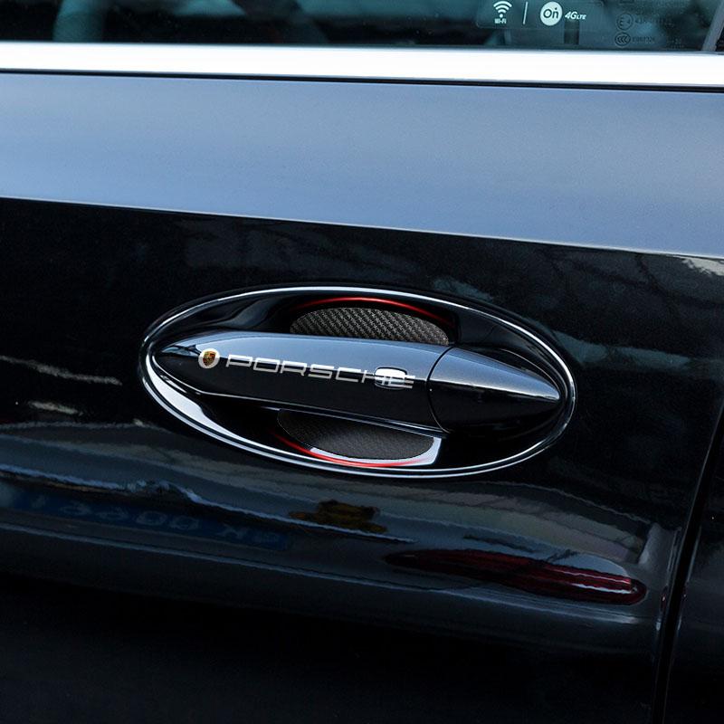 Car Door Sticker Carbon Fiber Scratches Auto Handle Protection Film For Porsche Boxster Cayenne Panamera Macan Cayman 911 918 996 917 991