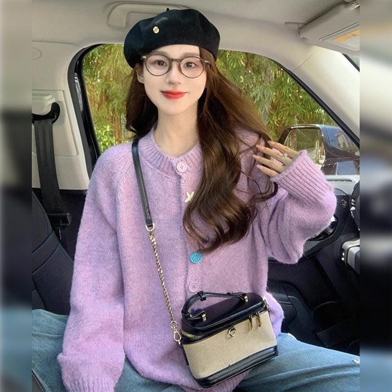 Loose Lazy Wind Women's Sweater Jacket Autumn Clothes New Small Knitted Cardigan Women's High-end Top
