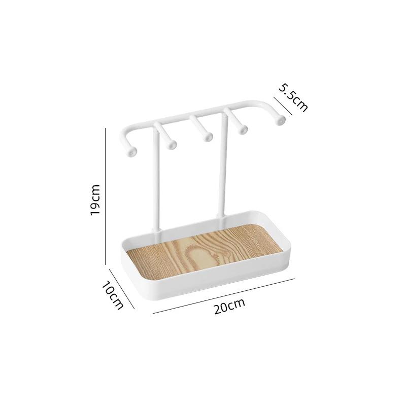 Fashion Jewelry Organizer Display For Earrings Necklaces Jewelry Storage Rack With Wooden Base Bracelet Hanging Holder
