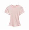Summer New Female American Spice Girl Solid Color Crew Neck Short Sleeve T-Shirt Basic Threaded Bottom Top