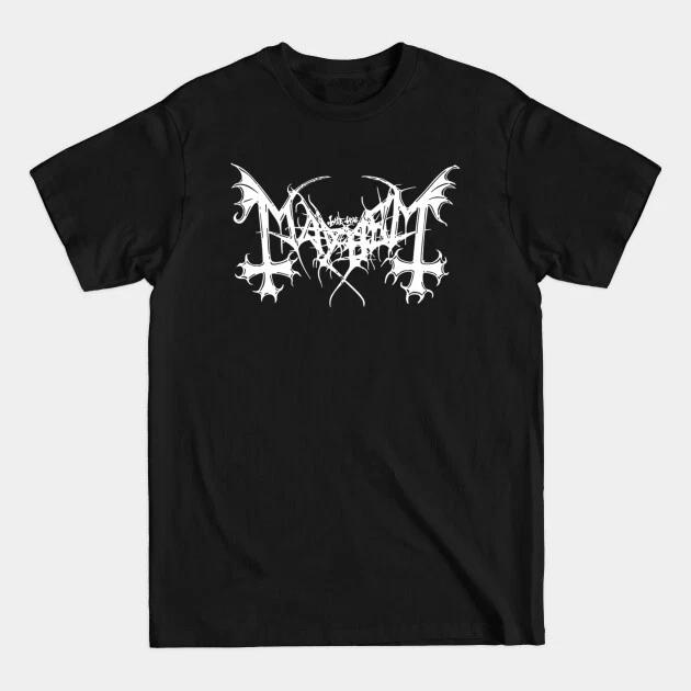 Mayhem Logo T Shirt Mens Rock And Roll Music Classic Band Tee New Black