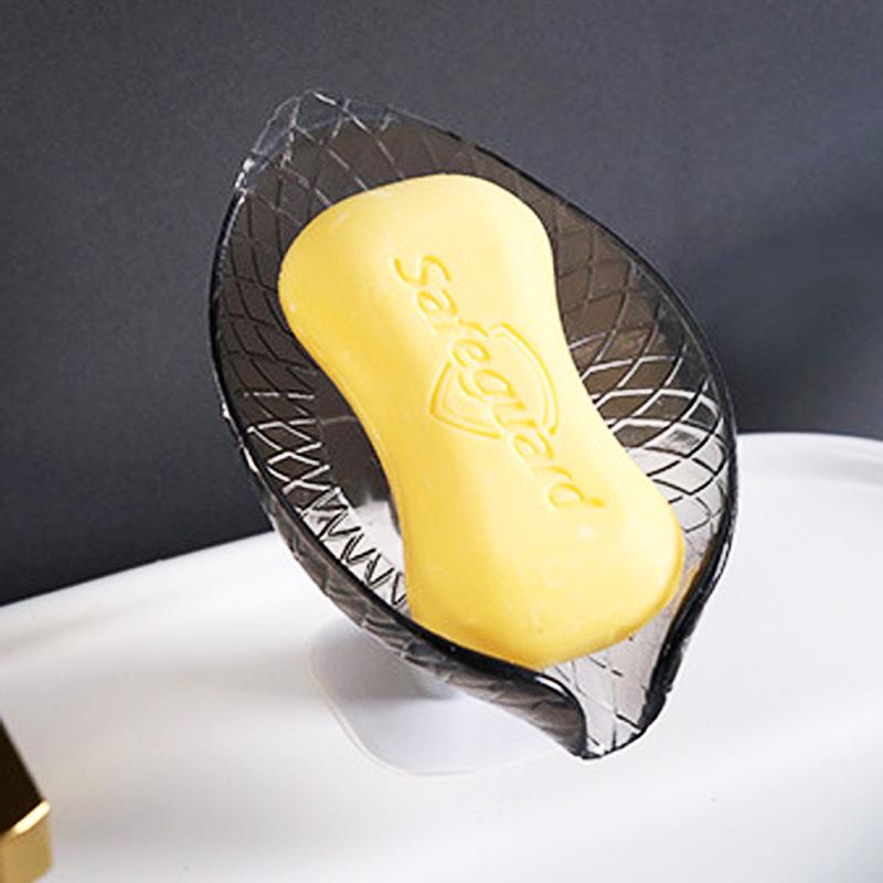 Leaf Design Punch-Free Suction Cup Soap Holder and Drainage Rack
