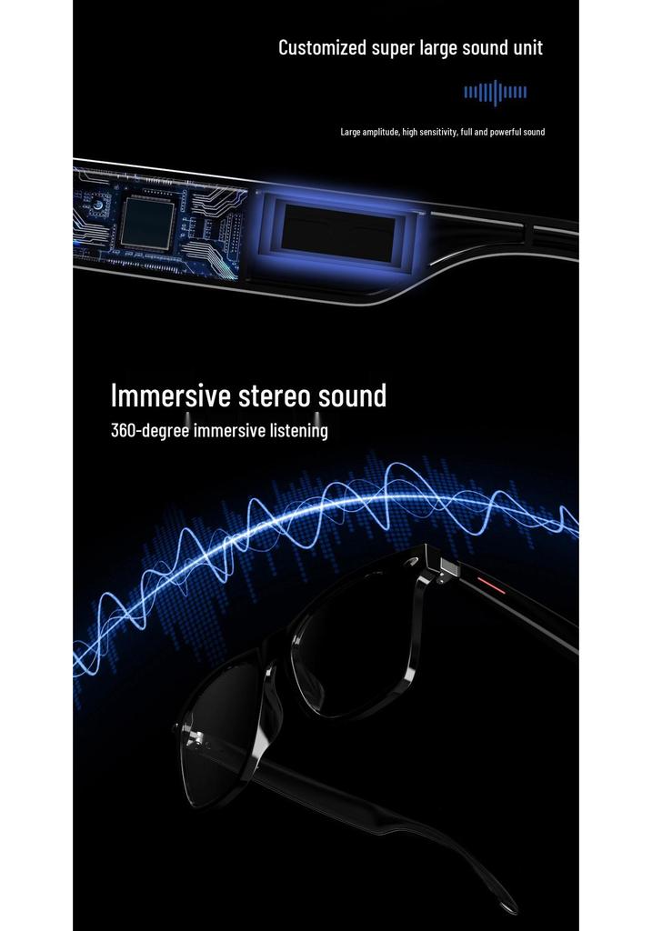 Bluetooth Prescription Smart Glasses: Stereo Calls, Blue Light Blocking, Myopia Sunglasses