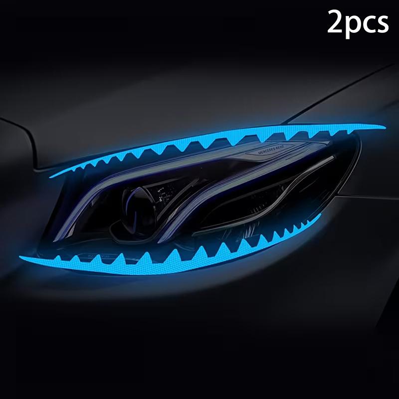 [Q]2 Shark Eyeliner Car Headlight Stickers - Reflective Stickers - Self-Adhesive Car Lighting Decoration Stickers