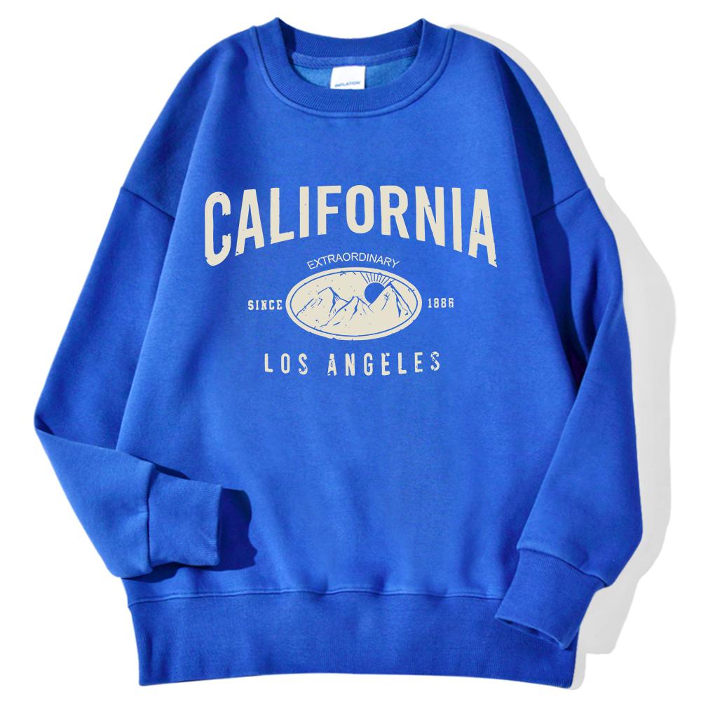Bluzy z literami New York California Malibu Zimowe Damskie Codzienne Luźne Bluzy z kapturem Ciepłe Okrągły dekolt Pulower Wygodne ubrania