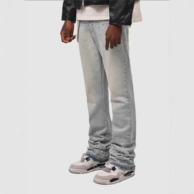 BeatStreet Nieuwe Mannen Jeans Europese en Amerikaanse Straatmode Instagram Populair Item Elastische Gestapelde Jeans Rechte Pijpen Broek