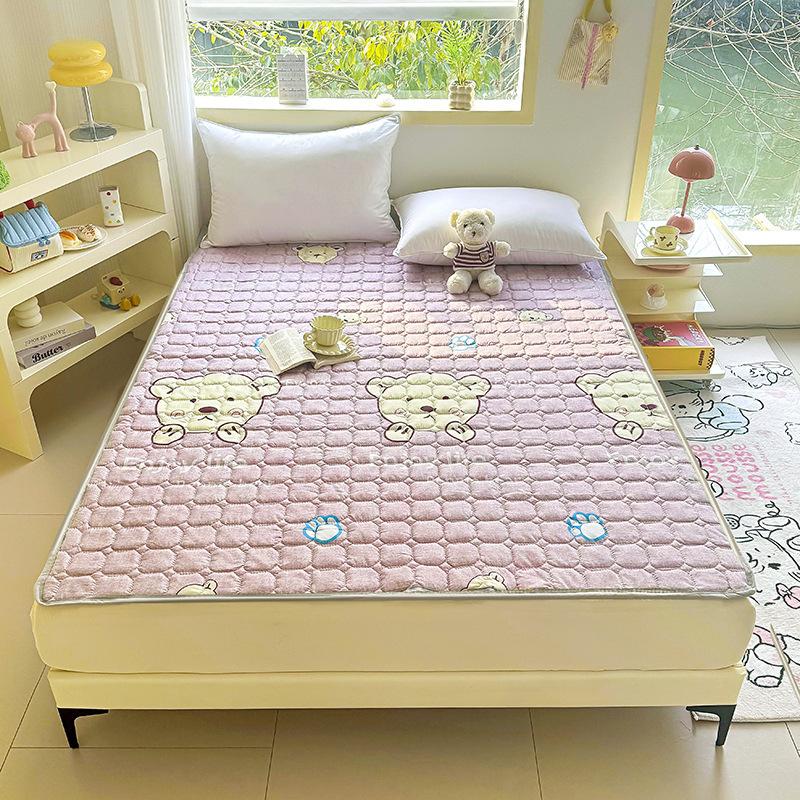 Breathable Mattress,Soft Cushion with Elastic Straps,Dormitory Tatami,Quilted Cotton Bed Sheet,Bedroom Mattress,Protective Pad,Anti Slip Bed Pad
