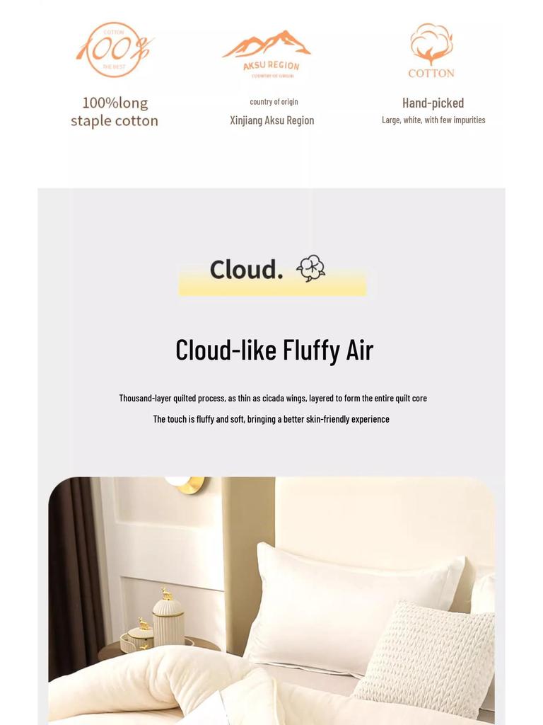Thickened Pure Cotton Winter Quilt - Warm Cotton Floss Bedding