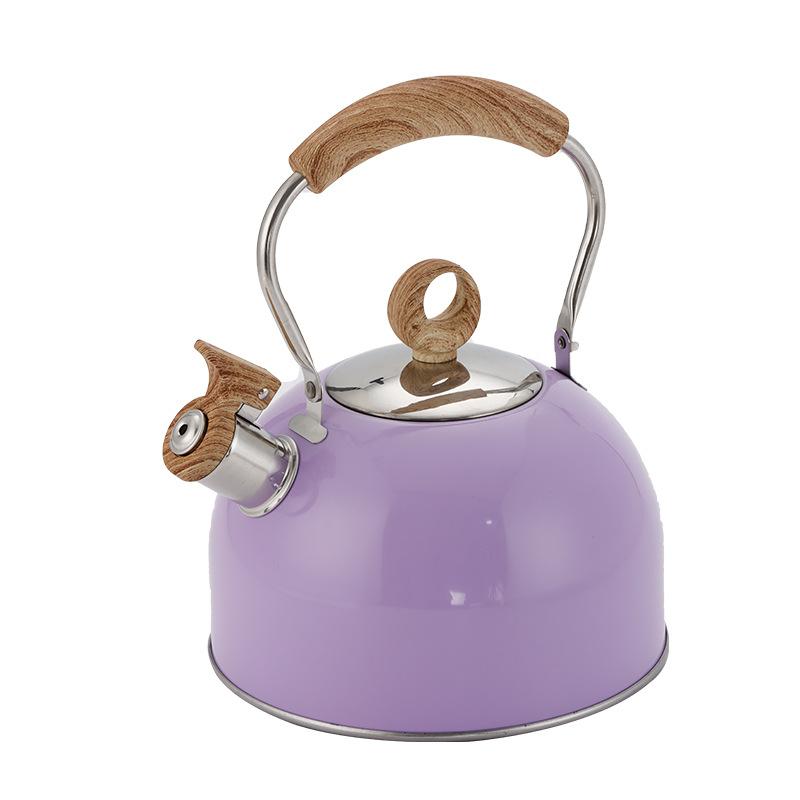 Universal stainless steel kettle 2.5L purple stainless steel whistle kettle 2.5l purple kettle