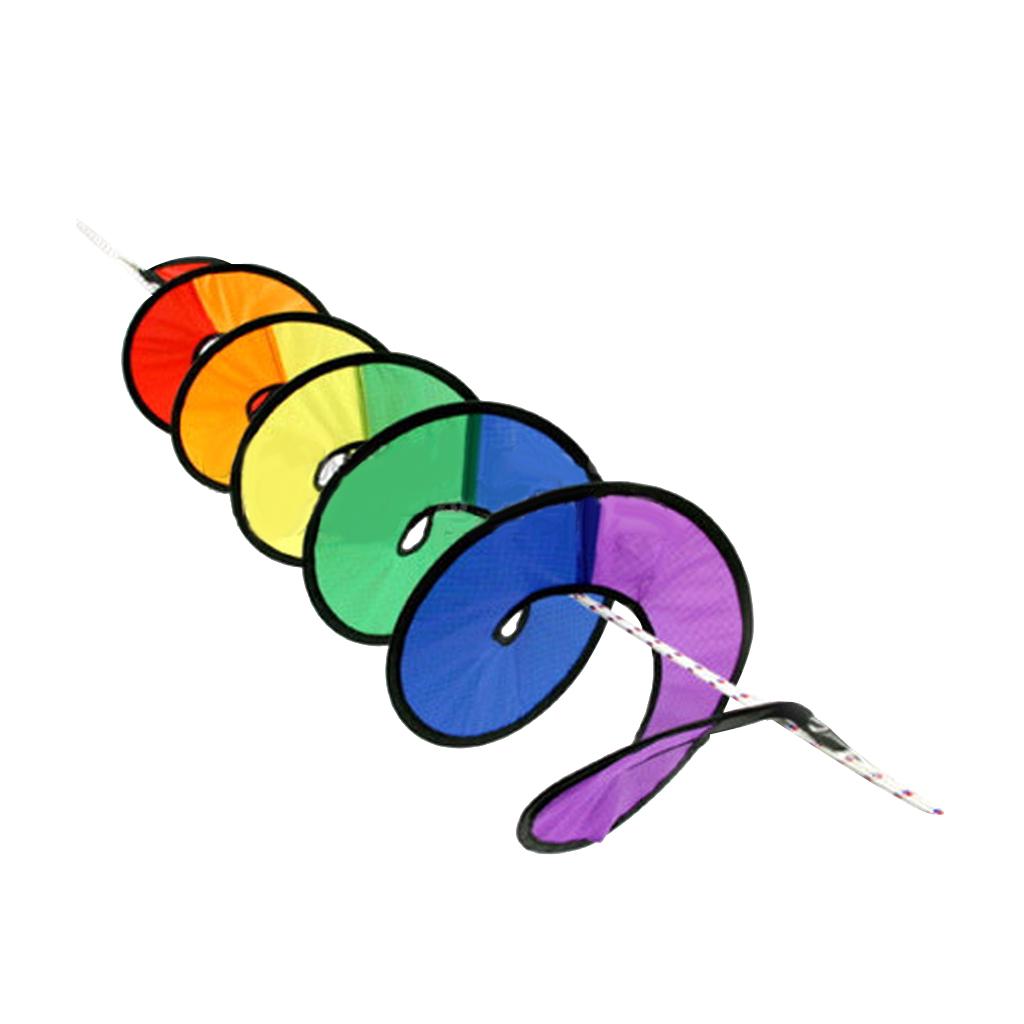 Large Rainbow Wind Spinner 43 Inch Nylon Outdoor Garden Ornament Foldable Design for Yard Decoration