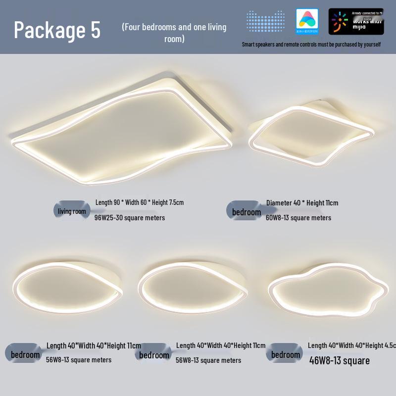 Modern Minimalist Ceiling Light Package with Smart Home Integration for Whole House