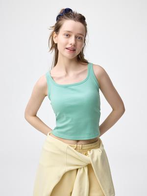 Bra Feel Cropped Square Neck Tank Top