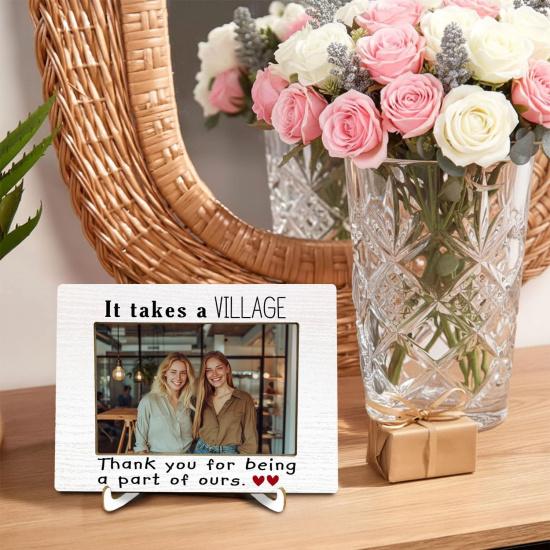 It Takes a Village Thank You Gifts Picture Frame 4x6, Thank You Picture Photo Frames for Desk Tabletop Decor, Appreciation Boss Gifts for Friends