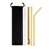 5Pcs Reusable Drinking Straw Set Wide Metal Straw Stainless Steel Straw Pearl Milkshake Bubble Tea Straw With Cleaner Brush