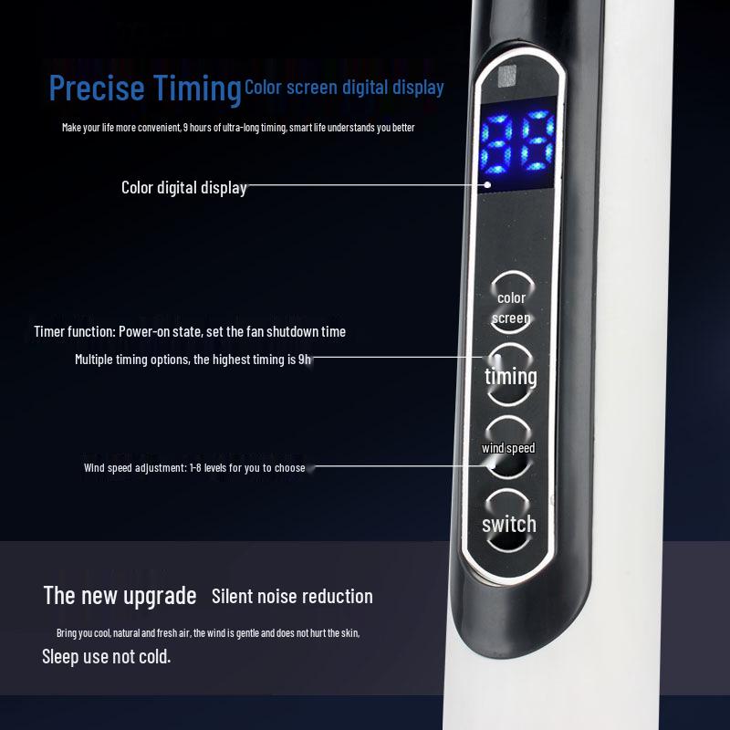 Remote Control Oscillating Floor Fan - Energy-Saving, Powerful Wind, Timer, Suitable for Dormitory & Bedroom