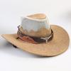 Western Cowboy Hat Men and Women Summer Breathable Sunscreen Visor Hat Big Brim Outdoor Travel Straw Top Hat