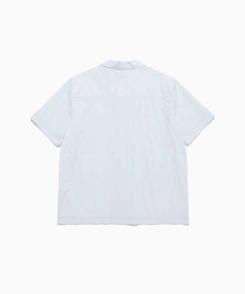 Tudument Stitched Open Collar Shirt L.Blue