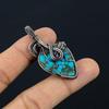 Tibetan Turquoise Pendant, 999 Copper Wire Wrapped Gemstone Jewelry, Handmade Pendant, For Thanksgiving