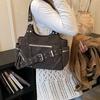 Casual Tote Solid Color Zipper Buckle Casual Tote 2026 High Quality Motorcycle Style Bags Durable Commuting Cool Shoulder Bags