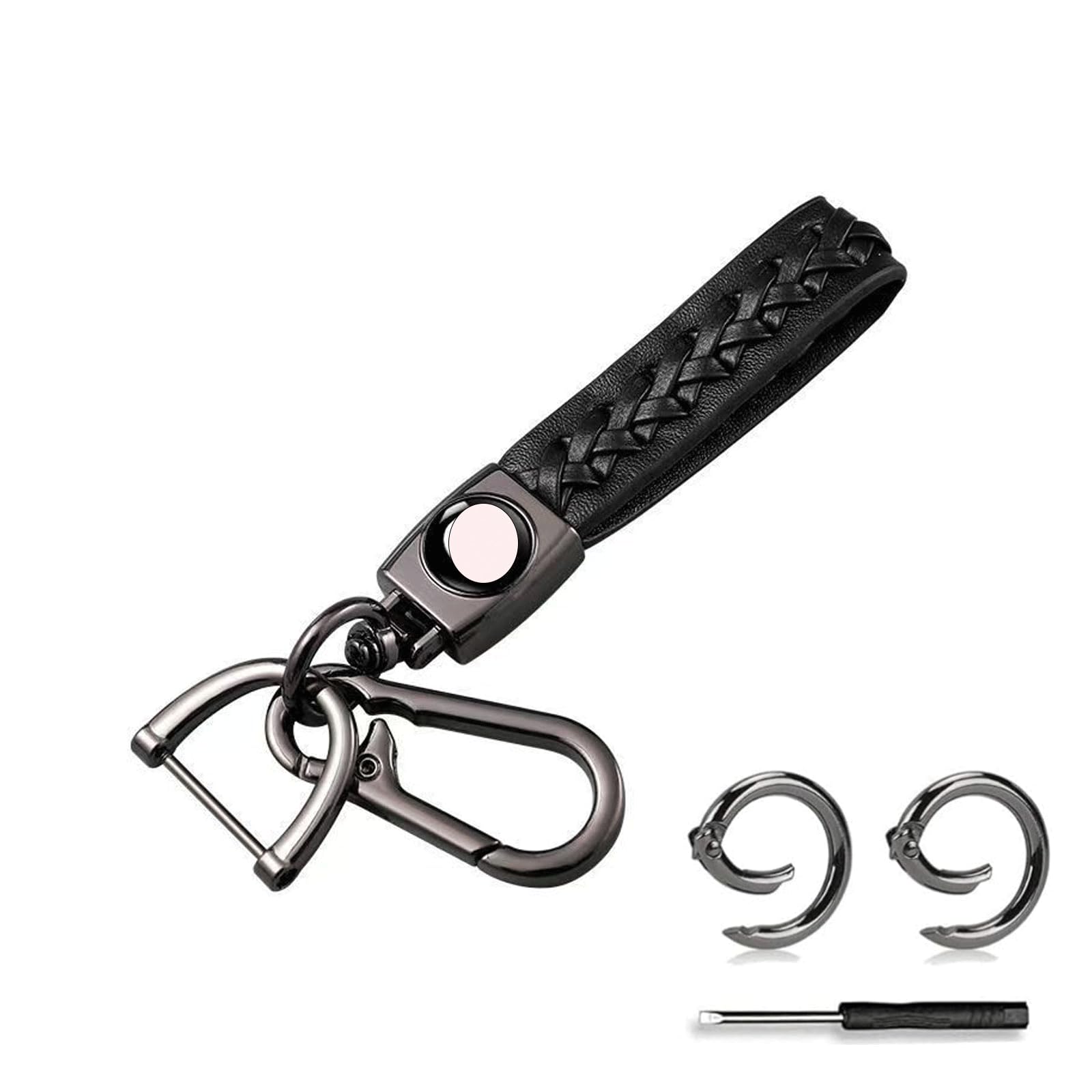 

TOUFEIYUAN Keychain, Stylish, Perfect for Car Keychains, PU Leather, Car Keychain, Lost Prevention, Unisex, Black чёрный