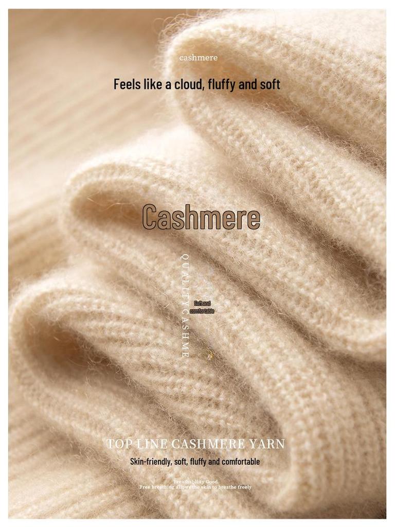 2024 Women's Cashmere Hooded Pullover: Loose Fit, Solid Color, Korean Style Autumn/Winter Sweater