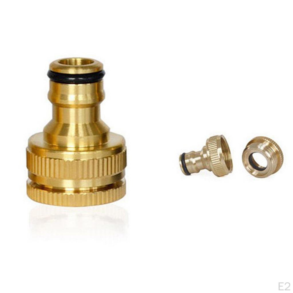 Brass Garden Hose Tap Connector 1/2 and 3/4 Outdoor Threaded Faucet