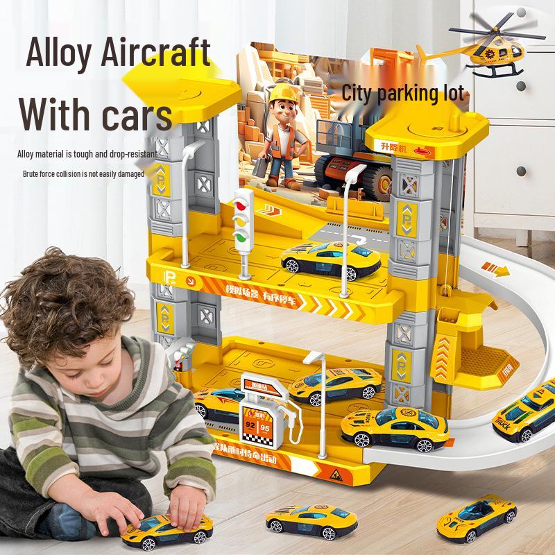 Multifunctional Police Building Blocks Set with Vehicle Launcher and Urban Rail Parking Garage