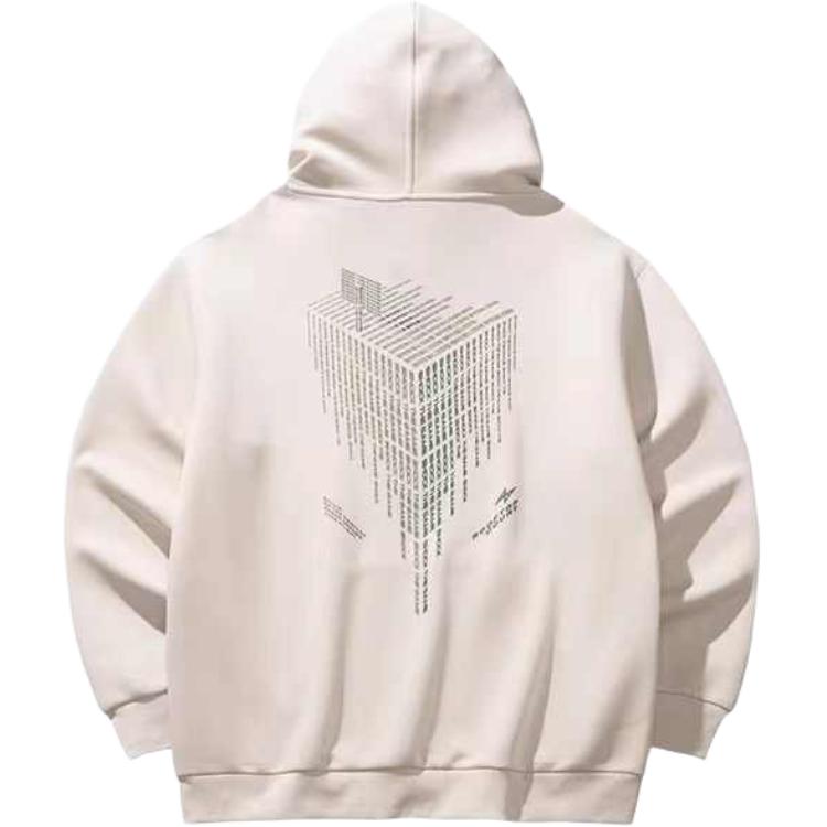 Anta Letter Hooded Soft Comfortable Breathable Versatile Loose Sweatshirt Men Sweatshirt Mud-Gray 152511710S-1